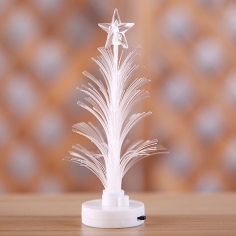 Arbre de Noël LED à fibres optiques changeant de couleur - Lampe de bureau décorative - Idée cadeau de Noël (1/5)