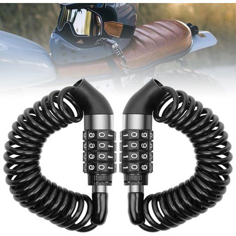 Candado para bicicleta de 2 piezas con combinación,Candado para casco,150 cm,Candado para cadena de bicicleta,Seguridad para bicicleta (1/5)
