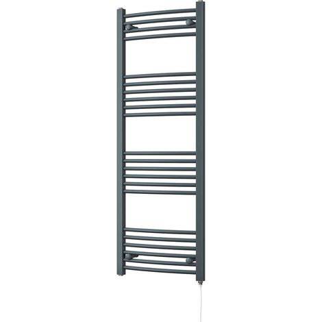 Zennor - Anthracite Electric Towel Rail H1400mm x W500mm Curved 500w Standard (1/3)