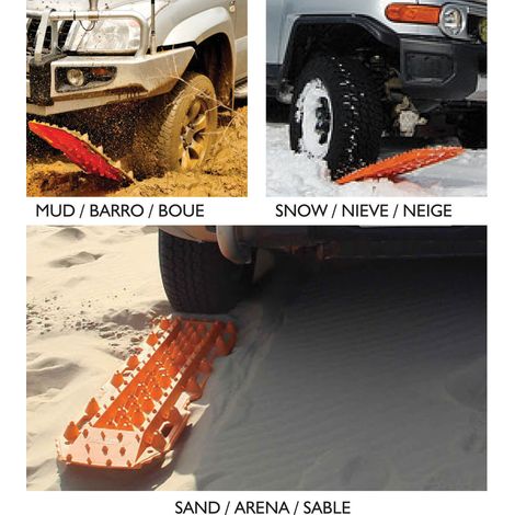 Lot de 2 plaques de désensablement tout terrain 121x35cm – Traction améliorée pour neige, sable et boue – Matériaux très résistants – Carplus (1/5)