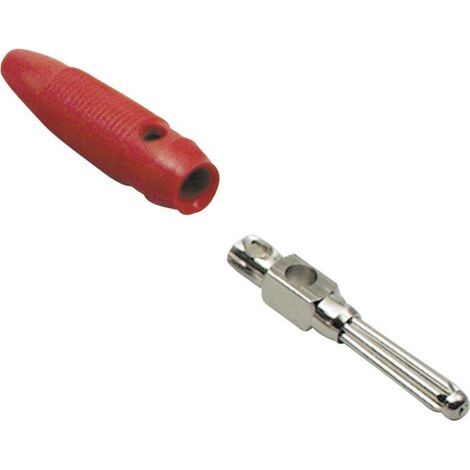 TRU COMPONENTS Fiche banane mâle, droit Ø de la broche: 4 mm rouge 100 pc(s) X020781 (1/3)