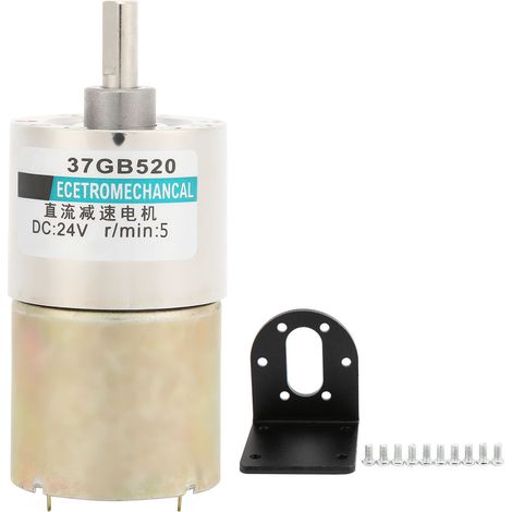 Moteur à courant continu 24V XD‑37GB520, couple élevé CW/CCW, support inclus, 5 tr/min, pour machine-outil CNC (1/5)