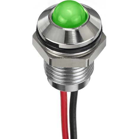 Voyant LED lumineux Vert RS PRO, dia. 8mm, 24V c.c., IP67 ( Prix pour 1 )