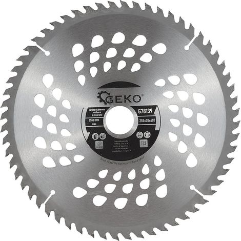 Hoja de sierra para madera 255x30x60T(agujeros) (25) (1/2)