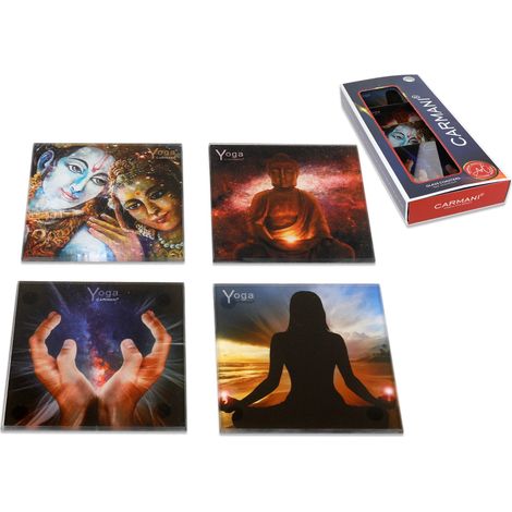 Set di 4 sottobicchieri in vetro - Yoga (carmani)