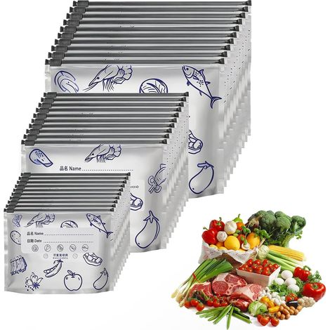 30 Zip Lock Freezer Bags, Reusable Aluminium Food Bags, Airtight Bags for Meat Vegetables Fruits, Three Sizes for Storing and Freezing (1/5)