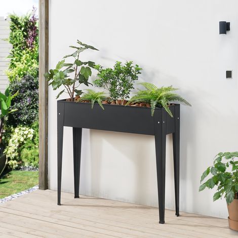 Aiuola Rialzata 'Lelystad' per Balcone/Terrazza - Forma Rettangolare - Antracite [en.casa] (1/5)