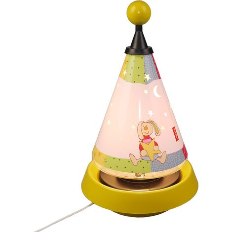 Tischlampe Kinderzimmer Carrousel projiziert Mond und Sterne ins Kinderzimmer