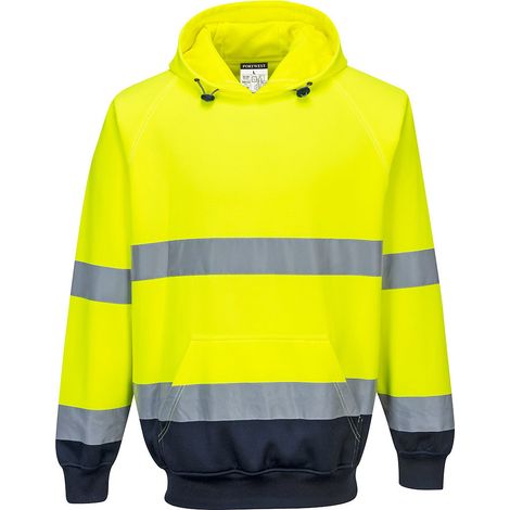 Kapuzensweatshirt zweifarbig Farbe: Gelb/marine Größe XL - Portwest
