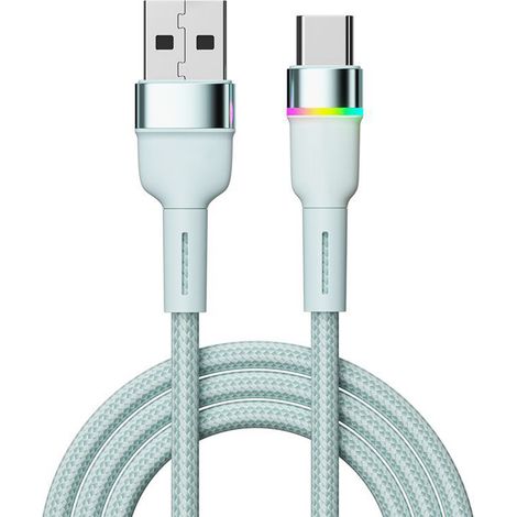 Câble USB C Rapide Charge 3A Lumière Bleue Alliage Aluminium pour Téléphone (1/5)