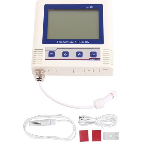 Enregistreur de données température et humidité avec écran LCD, capteur externe USB, haute précision, alarme sonore, idéal pour surveillance environnementale (1/5)