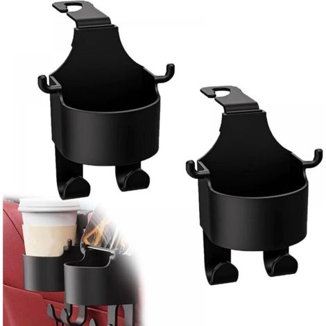 Set of 2 Car Seat Back Hooks, Cup Holder, 2 in 1 Headrest Hook, Cup Holder, Headrest Support, Car Seat (1/5)