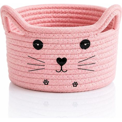 Panier de Rangement Tissé - Corbeille Rangement en Forme de Chat - MMCD-ZGL-05494 (1/5)