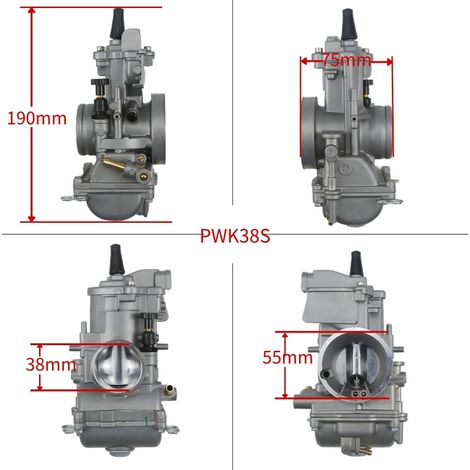Carburateur PWK 38S pour motos KTM250, KX125, YZ250 et Carburateur