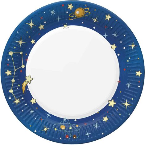 Piatti di carta COSMOS Stelle 18 cm 8 pezzi.