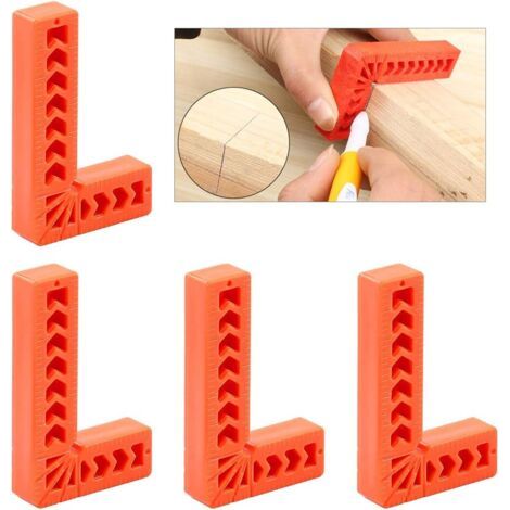 BUNTHAUS Lot de 4 carrés de positionnement de 15 cm, angles de serrage de 90 degrés pour le travail du bois, outils de menuiserie, cadres photos, boîtes, armoires ou tiroirs (1/5)