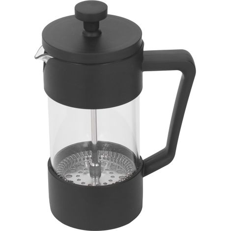 Cafetière à Piston 350ml Noir Verre Filtre 120 Mailles Thé Lait (1/5)