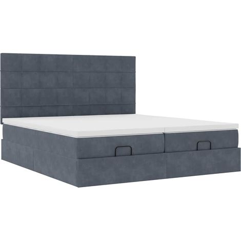 Maison Exclusive - Ottoman-Bett mit Matratzen & LEDs Dunkelgrau 1 (1/5)