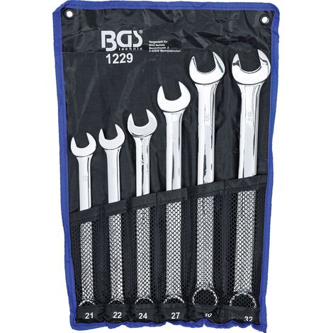 BGS Llave combinada de boca y anillo, extralarga, SW 21 - 32 mm, 6 piezas. - 1229 (1/4)