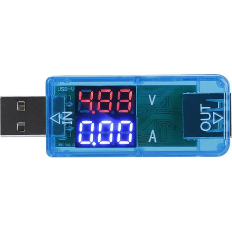 USB Testeur de Charge avec Voltmètre Ampèremètre LCD Couleur Bleu - Multimètre USB (1/5)