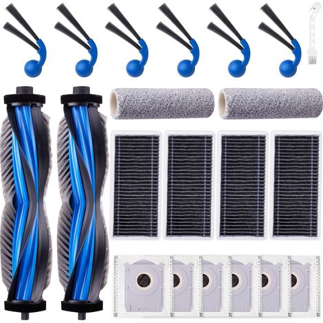 21 Stück Zubehörset für ECOVACS DEEBOT T80 Omni Saugroboter, Ersatzteile Zubehör 2 Anti Tangle Hauptbürste 2 Wischwalze 6 Staubbeutel 6 Seitenbürste 4 Filter 1 Reinigungsbürste (1/5)