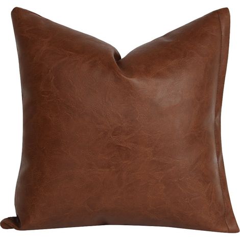 Housse De Coussin - Cuir Synthétique PU - 45x45 cm - Fermeture Éclair Invisible - Pour Canapé, Fauteuil, Lit Ou Extérieur - 1 Pièce (1/5)