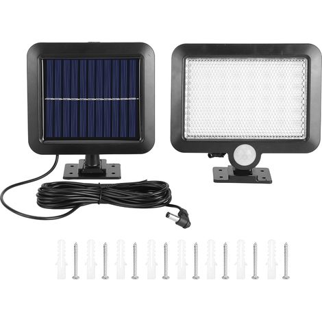 Lampe solaire à détection de présence, applique murale à 56 LED, haute luminosité et grande capacité. (1/5)