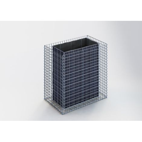 Gabiondeco -Jardinière Gabion. 100 cm x 100 cm x 60 cm (L x H x P). taille des mailles 5 x 5 cm. Épaisseur des parois 10 cm - Made in Germany (1/5)