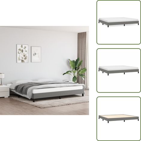 Cama de madera contrachapada - vidaXL Cama sin colchón tela gris oscuro 200x200 cm - Cama de dormitorio