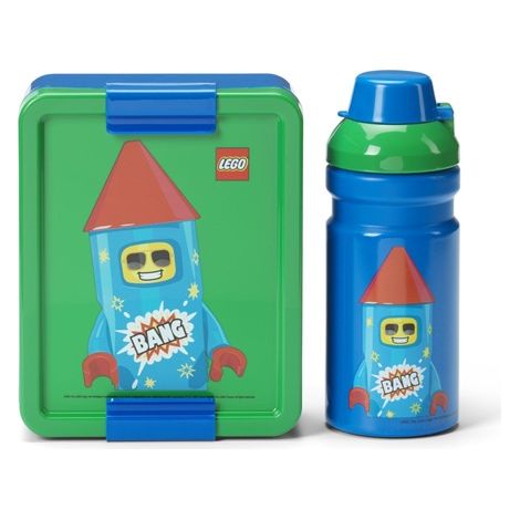 ROOM COPENHAGEN LEGO LUNCH SET LUNCH - DESIGN EMBLÉMATIQUE - AMUSANT ET FONCTIONNEL - BOUTEILLE DE 390 ML ET BOÎTE À GOÛTER POUR (1/3)