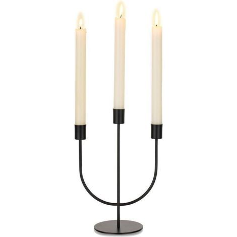Bougeoir 3 Bras en Métal Doré pour Centre de Table – Lot de 2 Chandeliers Modernes Élégants Idéal Mariage & Noël (1/4)