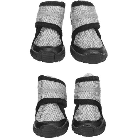 Chaussures pour animaux de compagnie, bottes antidérapantes réglables pour chiens d'extérieur de petite, moyenne et grande taille (grises, 6 cm, 2,4 pouces) (1/5)