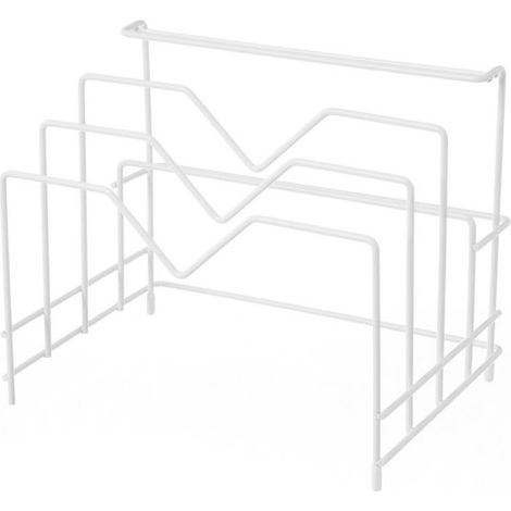 Organisateur cuisine métal blanc couvercles et poêles (1/5)