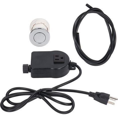 Ensemble de commande à pression d'air pour broyeur d'évier avec tuyau de 1 m et douille pour baignoire (prise américaine 125 V). (1/5)