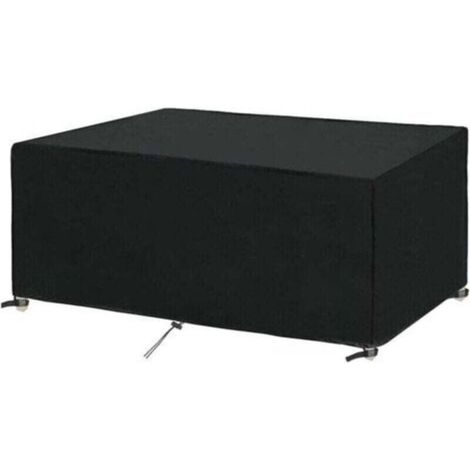 Housse Salon de Jardin 180x100x75cm Protection Bache Table de Jardin Mobilier Extérieur Imperméable Coupe-Vent Anti-UV Résistant Au Froid--