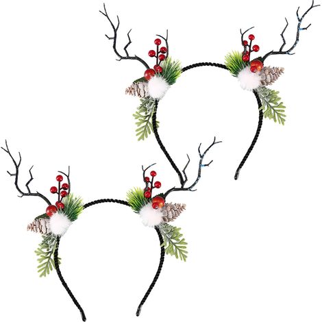 Serre-têtes en bois de renne pour les fêtes de Noël, de Pâques et d'Halloween (1/5)