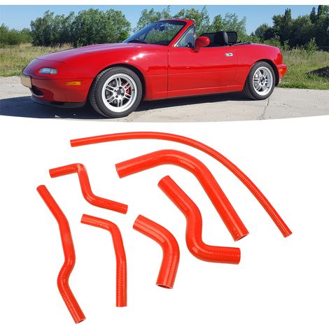 Tuyau en silicone pour radiateur de voiture, pièces de rechange, convient pour Suzuki Samurai 1986-1995 (HX257) Rouge. (1/5)