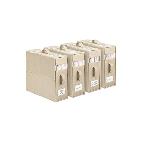 Sac de Rangement pour Draps de Lit, Organisateurs Pliables, et des Couvertures Lits, Beige (1/5)