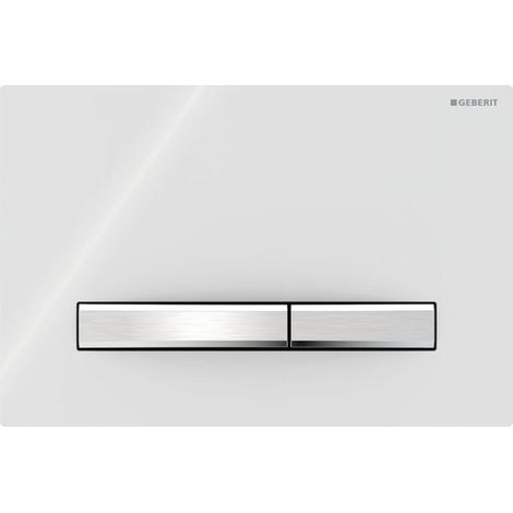 Plaque de commande Sigma50 pour double chasse d'eau, couleur chrome métallique : chrome, blanc (115.788.11.2) (1/4)