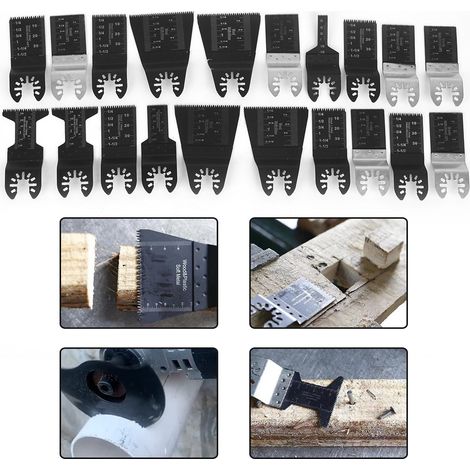 20-teiliges Set oszillierender Sägeblätter aus hochkohlenstoffhaltigem Stahl zum Schneiden von Kunststoff, Holz und Weichmetallen (1/5)