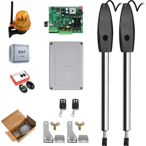 Kit d'ouvre-portes automatiques 400KG automatique double bras électrique porte battante ouvre-porte opérateur moteur actionneur plus proche ouvre-porte battante for le contrôle d'accès pour accessoire (1/5)