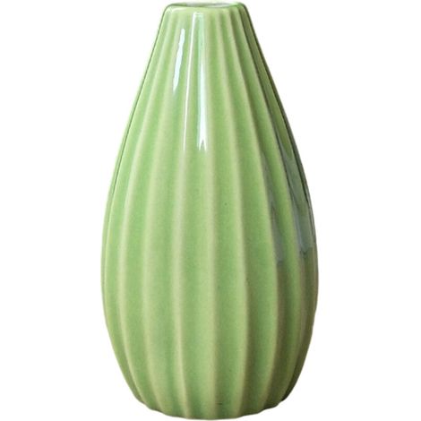 Vasi in ceramica con composizione floreale moderna e strutturata - Verde