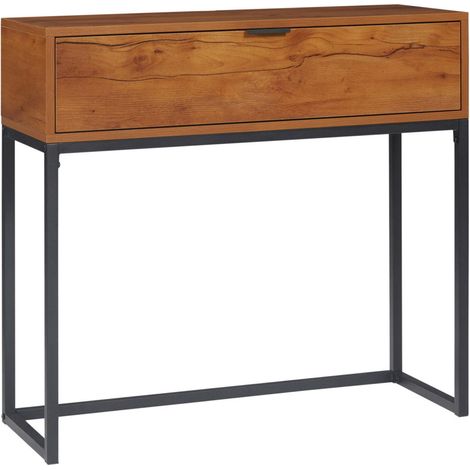 Table console avec tiroir, table de canapé, table d'entrée au design industriel, table d'appoint pour entrée, salon, couloir, ac (1/3)