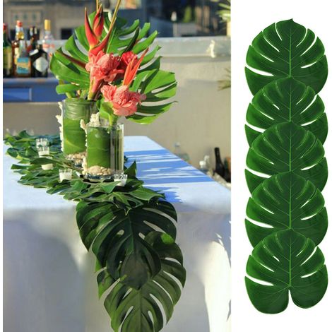 12er-Set Monstera-Blatt-Tischfähnchen, Bestecksets, Untersetzer, Wanddekoration für die Familie, künstliche Blume (1/5)