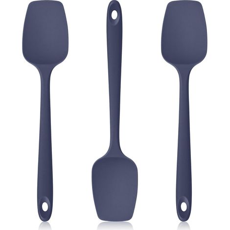 Silikon Spatel Kochlöffel Set 3 Stück, Hitzebeständig bis 315°C, Blau