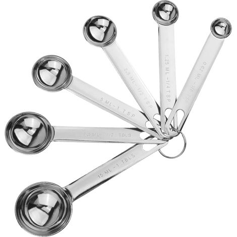 6 Pièces Cuillere Doseuse en Acier Inoxydable, Cuillère Doseuse Gramme, Cuillère Doseuse Café, Cuillere Mesure Cuisine pour la Pâtisserie et la Cuisine (1/8 Cuillère À Café À 1 Cuillère À Soupe) (1/5)