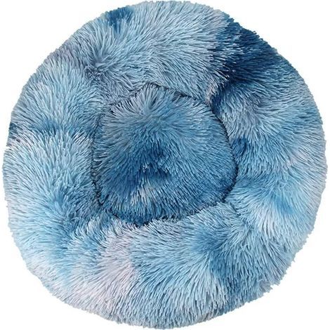 Cama para gatos, cojín suave, lavable, para gatos y perros (Tie-Dye Treasure Blue, 80 cm) (1/5)