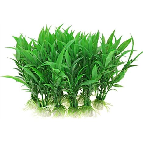 Lot de 10 plantes artificielles pour décoration de plantes aquatiques en plastique pour aquarium Plantes artificielles poisson Décoration pour la maison, le bureau, la maison (1/5)