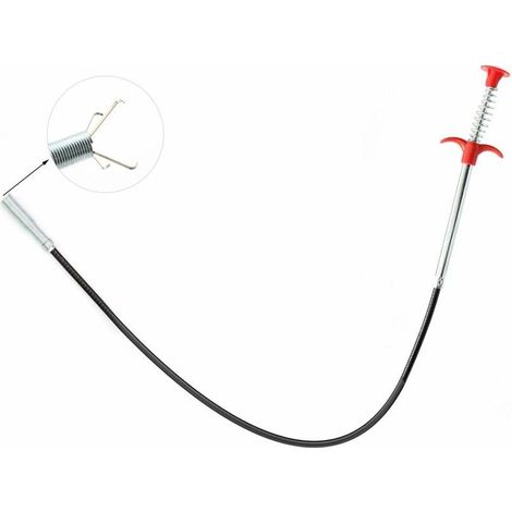 Serpent de Vidange, Nettoyeurs pour Drain Outils avec Poignées de Poussée à Ressort, Griffe de Nettoyage Multifonctionnelle pour Toilettes, Drains de Sol et Obstructions d'évier (Noir) (1/5)