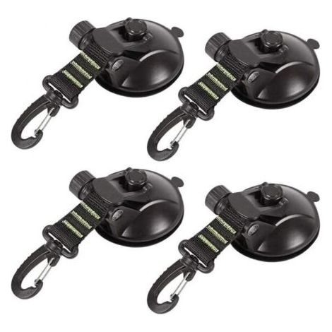 Paquet de 4 ventouses d'ancrage avec fixation à ventouse pour voiture, camping, bâche, tente Fixation à ventouse multifonctionnelle pour utilisation comme auvent latéral de voiture (1/4)